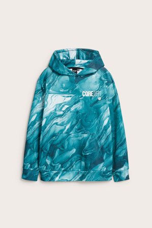 Kappahl | Mønstret hettegenser i WCT Grønn 170 | Grønn