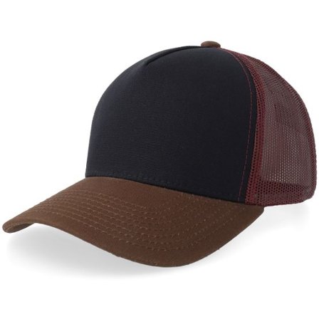 Equip - Svart trucker Keps - Black/Brown Canvas A-frame Trucker @ Hatstore