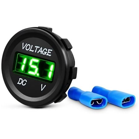 DC 12V LED Digital Voltmeter Display Voltmeter Panel for Truck Motorcycle Vehicle Boat ATV UTV Grønn