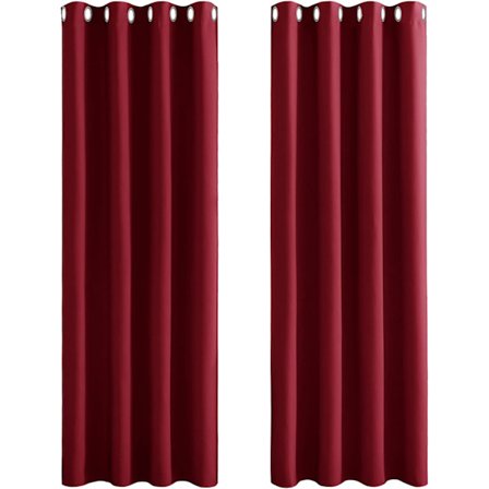 2 st mörkläggningsgardiner (röd 132*60cm)