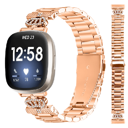 Roséguldarmband i rostfritt stål för Fitbit Versa 3/4/Sense 2