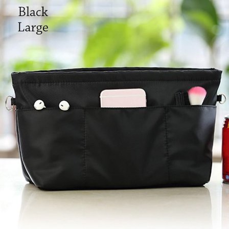 Sett inn kosmetikkveske Linnerveske SVART LARGE