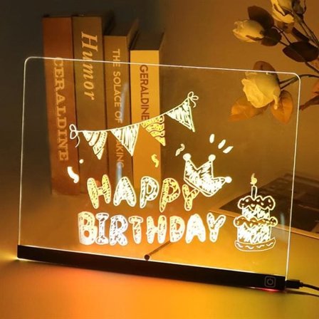 Oplyst opslagstavle med RGB-belysning 30x20 cm