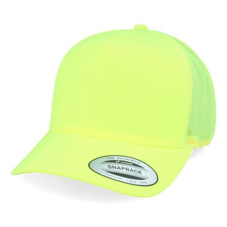 Yupoong - Gul trucker Keps - Retro Neon Yellow A-Frame Trucker @ Hatstore