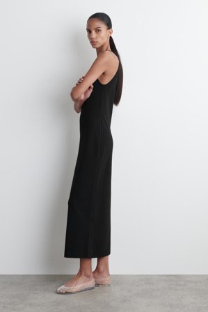 COS Women's Abito Midi Sagomato In Maglia in Nero