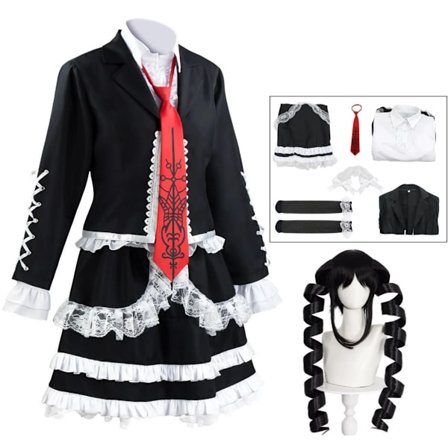 Dangaronpa Celestia Ludenberg Cosplay Dangaronpa Kostume Skoleuniform Dame Halloween Komplet Sæt Gotisk Lolita Kostume Party L