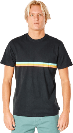 Rip Curl Men's Surf Revival Strip Tee Men short-sleeved sweaters Black XL