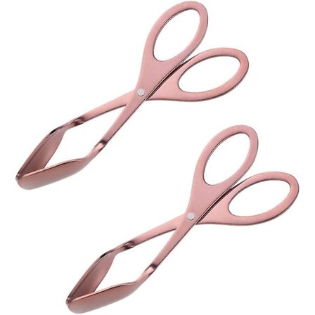 2 stk Matklyper, Baikai Rustfritt Stål Kjøkken Saks Klype, Serveringsklype Klemme For Matlaging, Grill, Buffet, Salat (roségull)