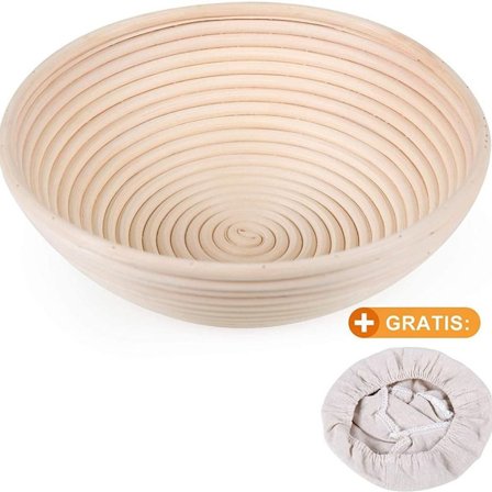 Hevekurv med lininnlegg Brødkurv Brødform Hevekurv Rund for brød opptil KLB