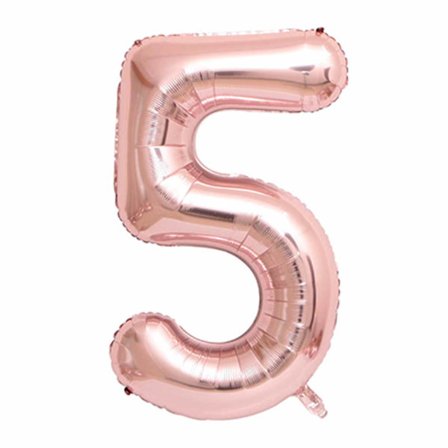 Big nummer ballon i rosé guld til fødselsdagsfest 102cm 5