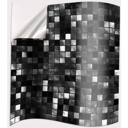 24 kpl Laatta Tarrat Kylpyhuoneeseen ja Keittiöön 15 x 15cm Musta Valkoinen