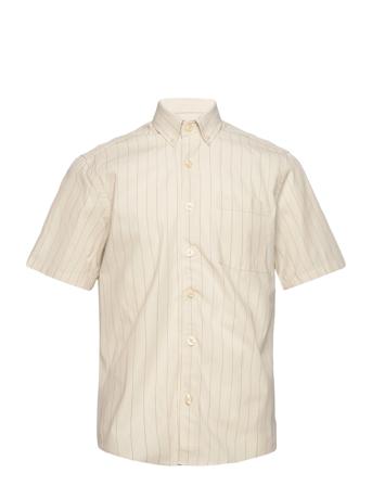 Holiday Shirt Kortermet Skjorte Creme Forét*Betinget Tilbud