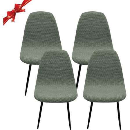 Sett med 4, Stretch Skandinaviske Spisestoltrekk, Diagonal Jacquard Universal Elastisk Stoltrekk for Hjemmeinnredning, Turkis