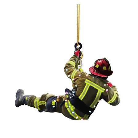 Jule Brandmand Ornamenter Akryl Brandmand Dekorationer Brandbekæmpelse Souvenir Hængende Vedhæng til Træ Væg Bilindretning