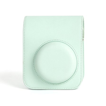 För Instax Mini 12 case Resväska PU-läder Mjuk axelväska för Fujifilm Film Camera Bag + Axelrem