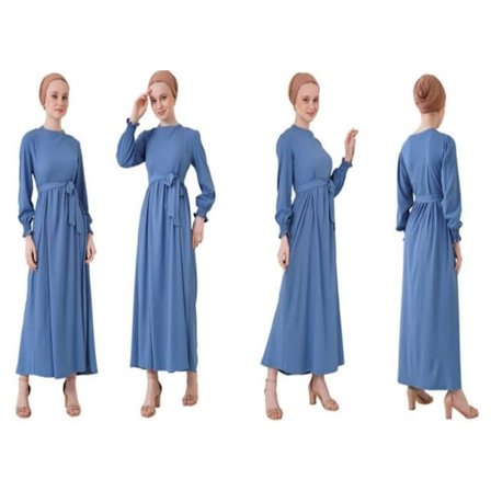 MT Vaatteet - Pitkä Sininen Mekko 38