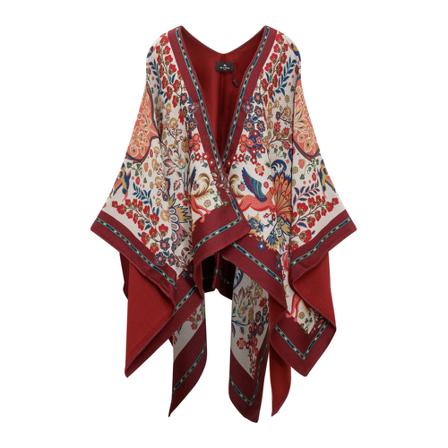 Etro Capes Rød, Dame Poncho, Størrelse: ONE Size