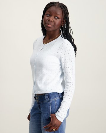 LMTD NLFHOINT LS SHORT S KNIT CARDIGAN Blå Genser Jente - Kids Brand Store