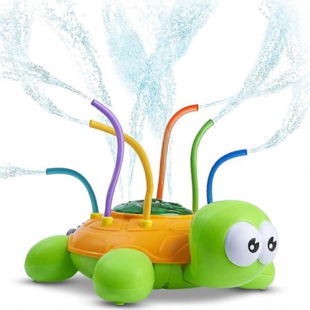 Utendørs Vannspreder for Barn og Småbarn - Bakgård Spinnende Skilpadde Spreder Leke m/ Vrikke Slanger - Plaskende Moro - Sprayer Opptil 2,4 Meter Høyt