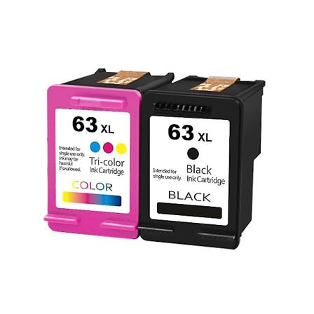 Bärbar och kompatibel med HP63 XL bläckpatron HP2130 3630 Officejet4520 4650, svart och färgad-D