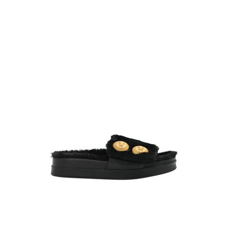 Balmain - Flip-flops - Svart - Dam - Storlek: 41 Eu, Dam, Storlek: 41 EU