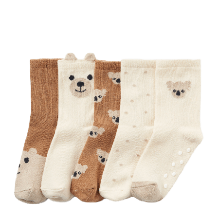 Åhléns Strumpor med halkskydd, 5-pack Baby stl. 50-86 Brun 16/18