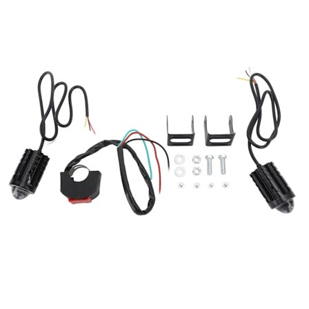 2 stk Motorsykkel LED Spotlight Vanntett Gul Hvit Høy Lavstråle Spotlampe 8 til 80V