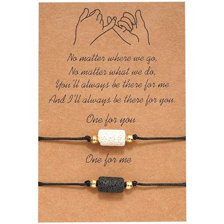 Volcanic Stone Par-Armbånd til Par, Pinky Promise For Evigt Bedste Ven