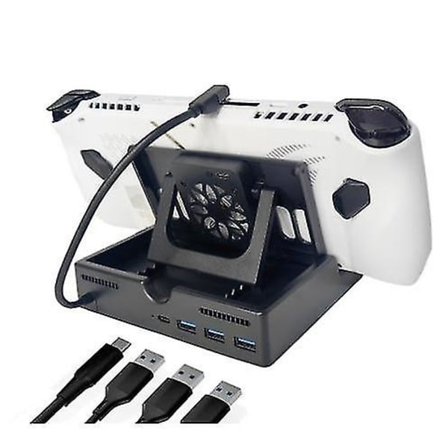 For Rog Ally Dock, 6-i-1 Hub Dockingstasjon For Rog Ally Med Hdmi 4k@60hz,3 Usb-a 3.0, Gigabit Ethernet