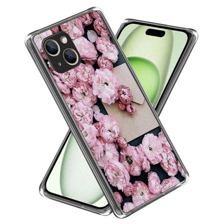 Deco iPhone 15 skal - Rosa Blommor
