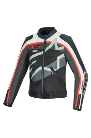 Chaqueta de Moto Alpinestars Idles Blanco roto/rojo llama/negro S