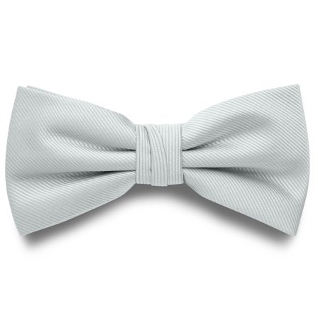 Srebrzysta wstępnie zawiązana muszka rypsowa dla mężczyzn - Muszki gotowe do noszenia