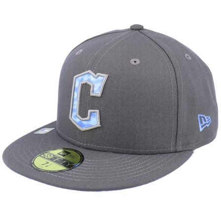 New Era - MLB Grey fitted Czapka Z Daszkiem - Cleveland Guardians MLB22 Fathers Day 59FIFTY Charcoal Fitted @ Hatstore