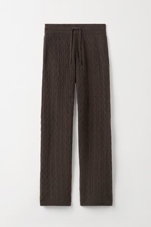 Soft Goat - Men's Cable Knit Pants - Kashmirbyxor herr - L - Chocolate