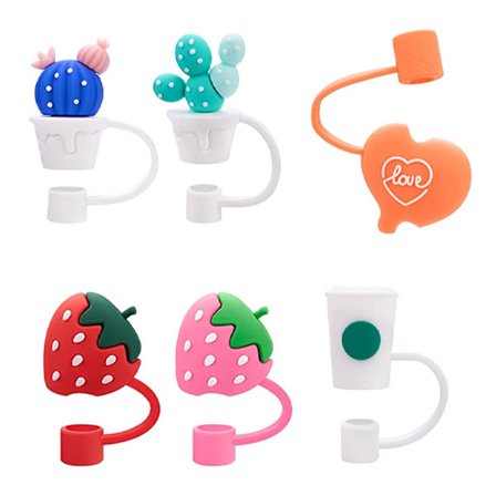 Pillipäiden suojukset, 6 kpl, uudelleenkäytettäviä, juomapillin suojus, pilli