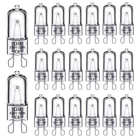 20-Pack G9 Halogenlampor 25W,230V