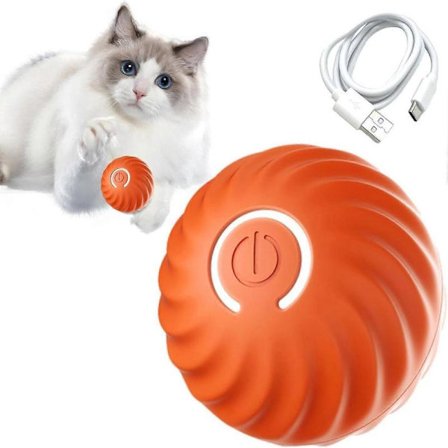 Selvrullende bold til hunde, smart selvkørende bold med 2 tilstande og lang batteritid, ny elektrisk intelligent drillebold til katte med udskiftelig 