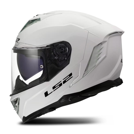 Helhjelm LS2 FF818 Storm III Ensfarget Hvit blank XS