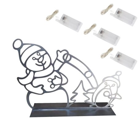 DIY Julemand Udendørs Have Sne Glødende Dekorativ Rammeskilt