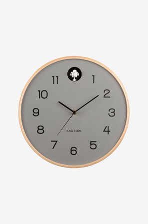 Karlsson - Seinäkello Natural Cuckoo - Harmaa - Seinäkellot & pöytäkellot - - Homeroom