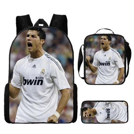 3st/ Set CR7 Football Superstar Ryggsäck Barn Pojkar Flickor Skolväska 10