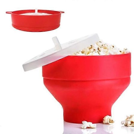 Popcornskål Silikone Mikro-skål til Popcorn - Sammenklappelig