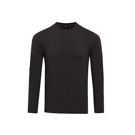 Premier Mens Long John Roll Sleeve T-Shirt XS Svart