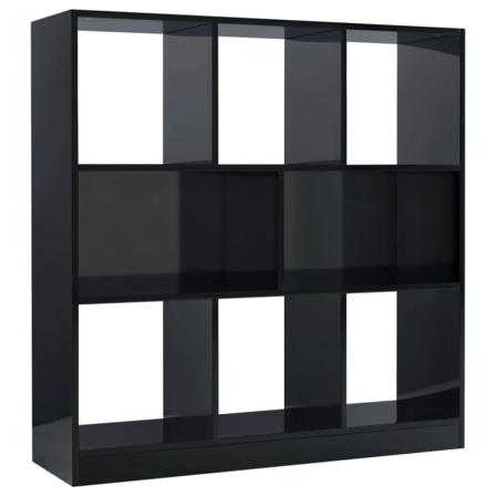 Vidaxl Bokhylla Svart Högglans 97,5x29,5x100 Cm Konstruerat Trä Svart
