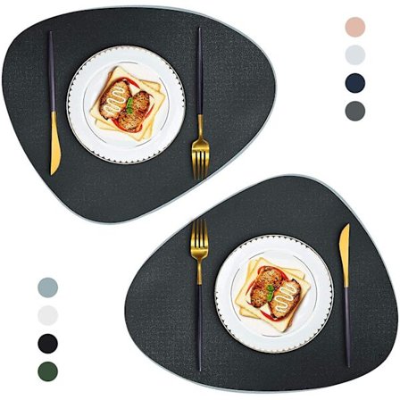 Brikker Runde i Skinn for Spisebord Varmebestandig Sklisikker Vaskbar Isolasjon Kaffebrikker Kjøkkenbrikker Nordisk Stil Brikkesett