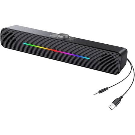Tietokoneen Soundbar työpöydälle | Äänikaiutin Soundbar kannettaville tietokoneille, monitoimiset RGB-työpöytäkaiuttimet älypuhelimille