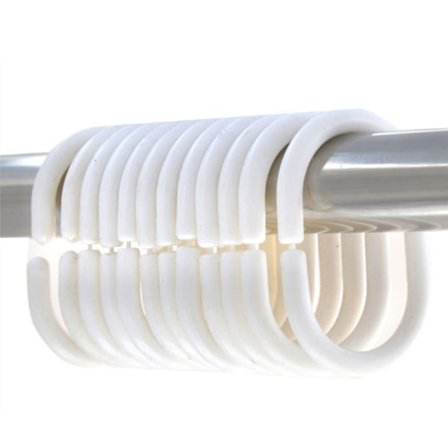 12 Plast Duschdraperi Ringar Krokar Badrum Duschdraperi