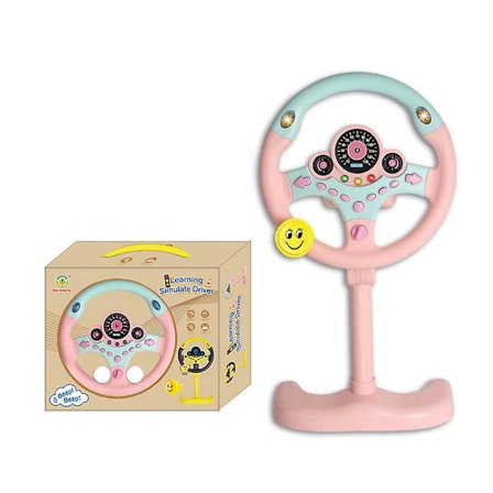 Lasten leikkiohjauspyörä, apukuljettajan leikkiohjauspyörä valoilla ja musiikilla