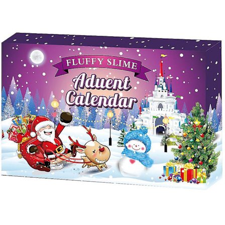 Jul Barnpresent Bubble Gum Crystal Mud 24 Numbers Advent Day Blind Box Nedräkning