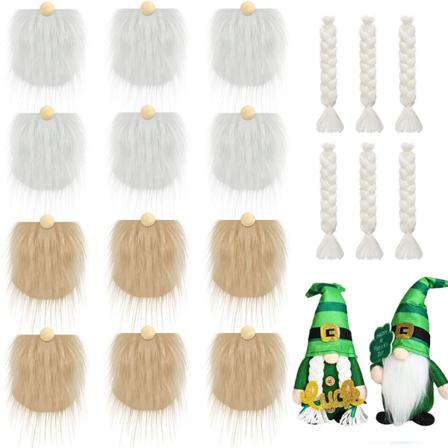 Gnome-helmet ja tekopartat Keinotekoiset punossetti Set kääpiöpartapunossarja jouluksi Pehmotonttu nukkekäteen